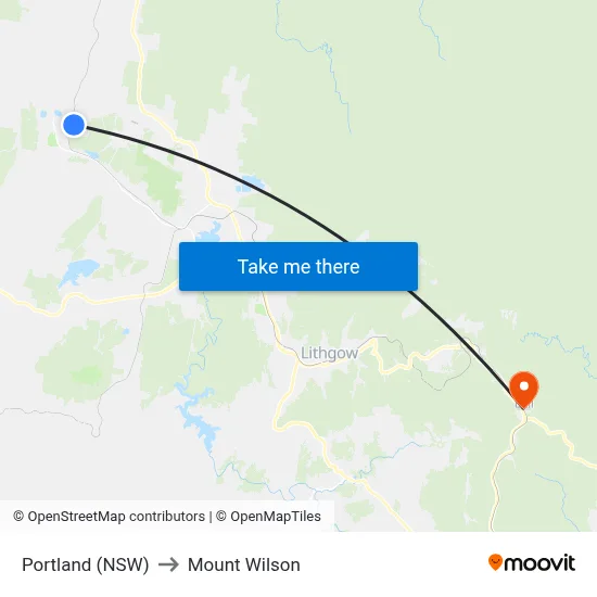 Portland (NSW) to Mount Wilson map
