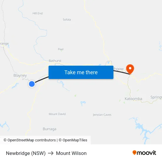 Newbridge (NSW) to Mount Wilson map