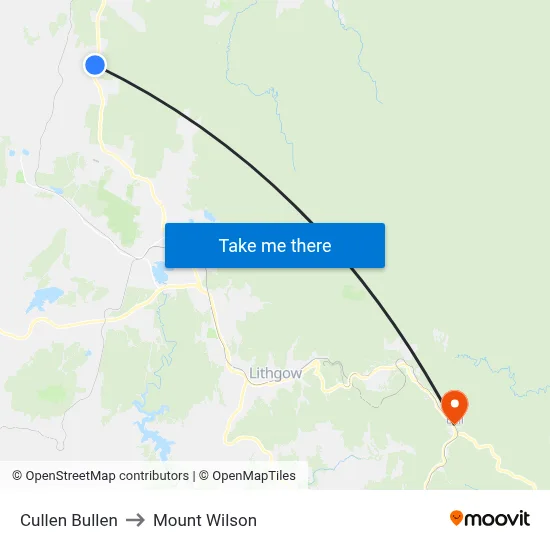 Cullen Bullen to Mount Wilson map