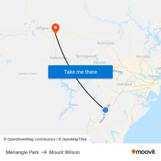 Menangle Park to Mount Wilson map