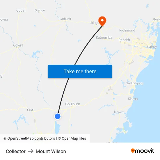 Collector to Mount Wilson map