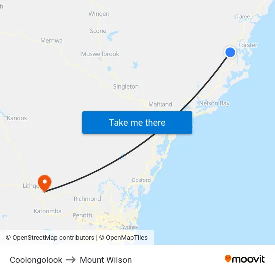 Coolongolook to Mount Wilson map
