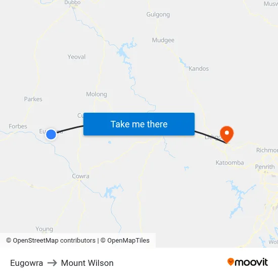 Eugowra to Mount Wilson map