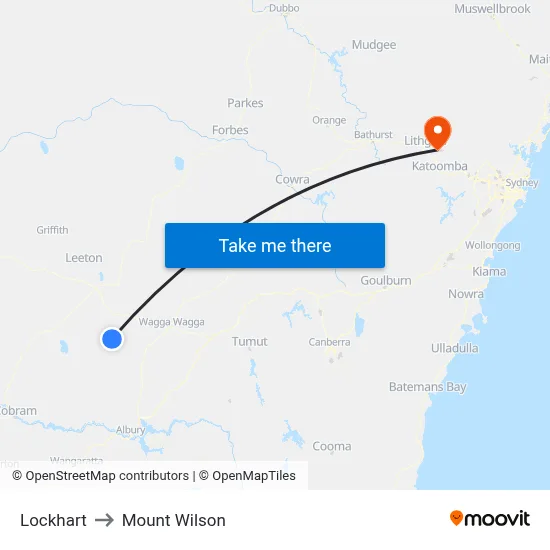 Lockhart to Mount Wilson map