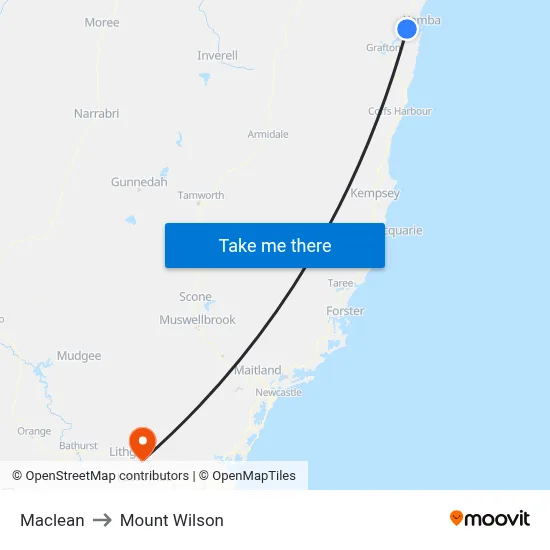 Maclean to Mount Wilson map
