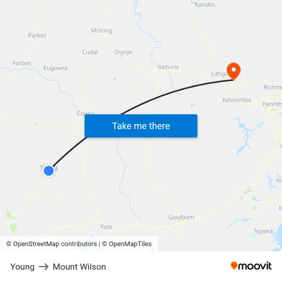 Young to Mount Wilson map