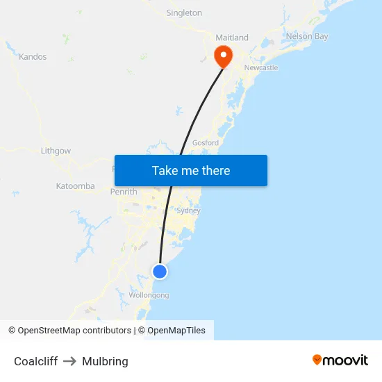 Coalcliff to Mulbring map