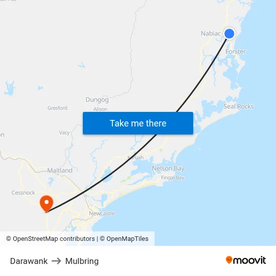 Darawank to Mulbring map