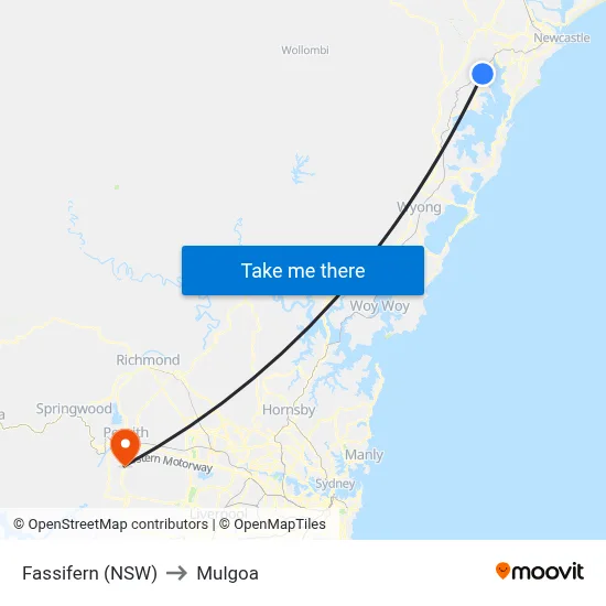 Fassifern (NSW) to Mulgoa map