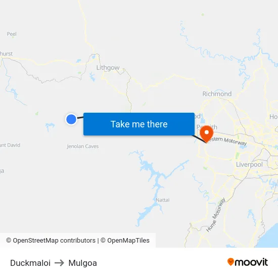Duckmaloi to Mulgoa map