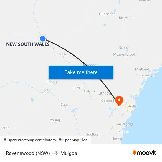 Ravenswood (NSW) to Mulgoa map