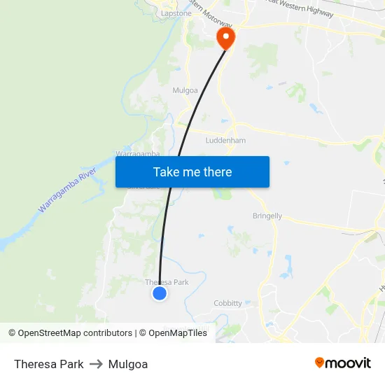 Theresa Park to Mulgoa map