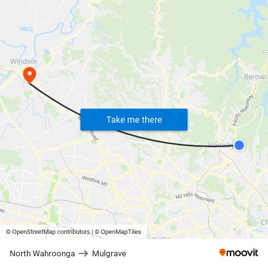 North Wahroonga to Mulgrave map