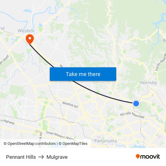 Pennant Hills to Mulgrave map