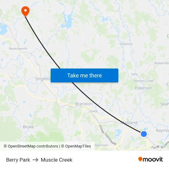 Berry Park to Muscle Creek map