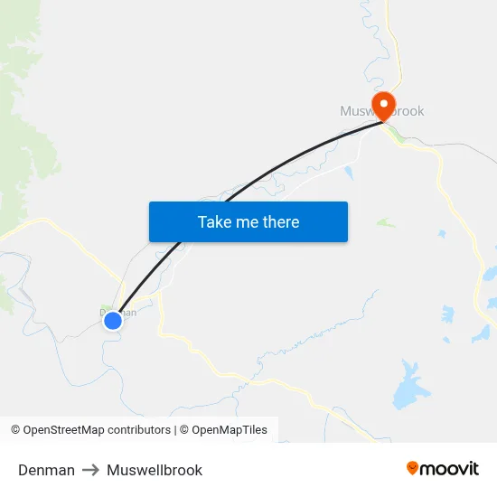 Denman to Muswellbrook map