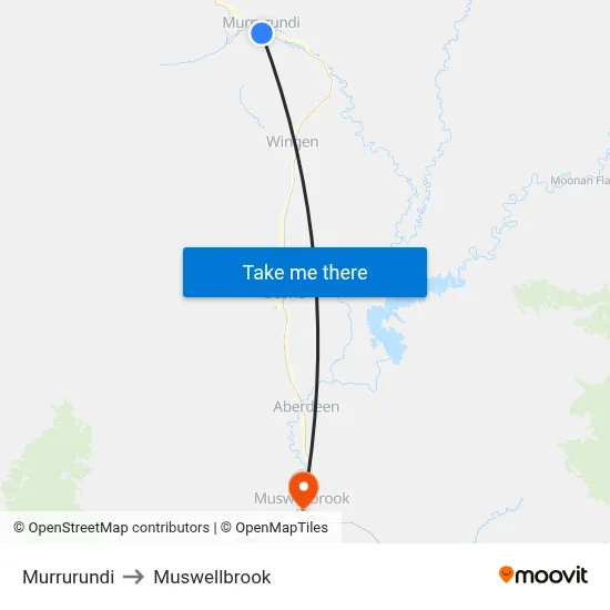 Murrurundi to Muswellbrook map