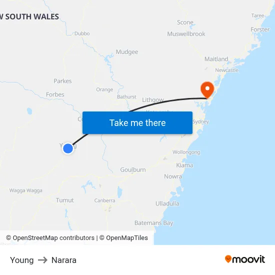 Young to Narara map
