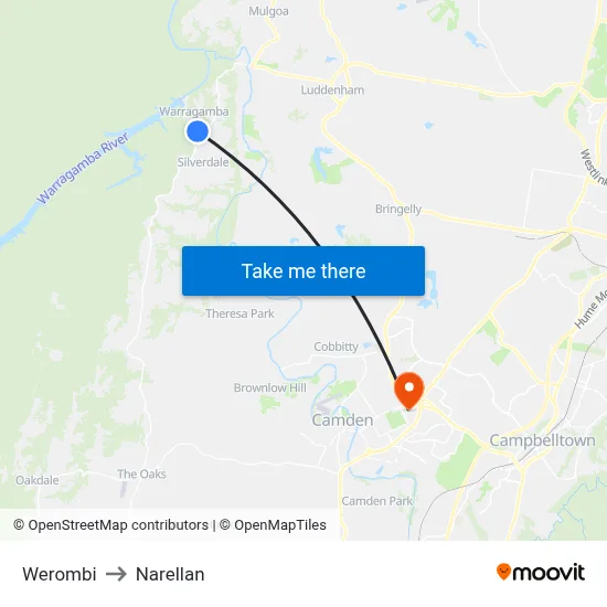 Werombi to Narellan map