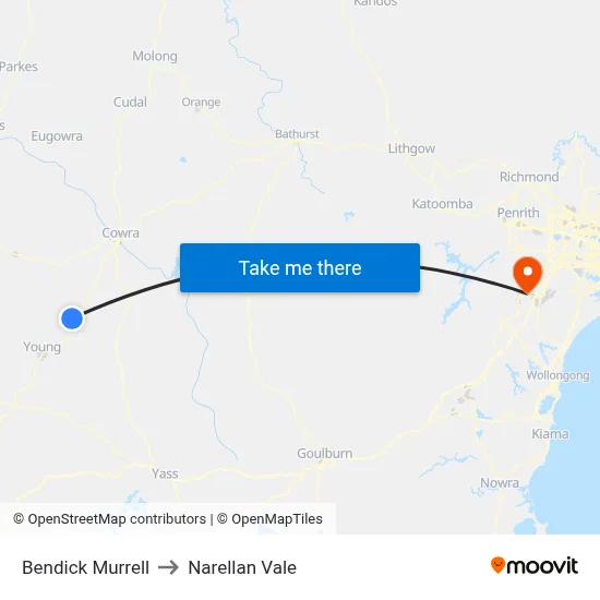 Bendick Murrell to Narellan Vale map