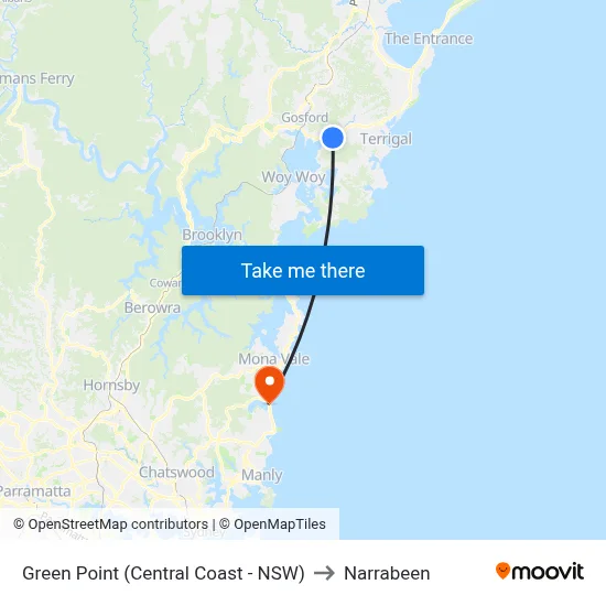 Green Point (Central Coast - NSW) to Narrabeen map