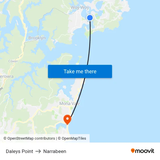 Daleys Point to Narrabeen map