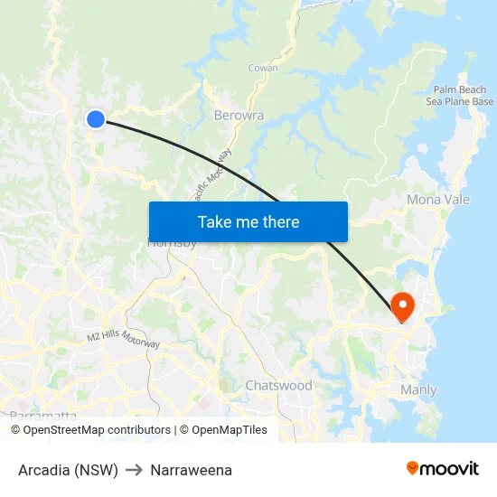 Arcadia (NSW) to Narraweena map