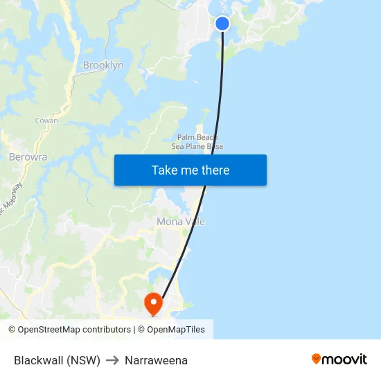 Blackwall (NSW) to Narraweena map