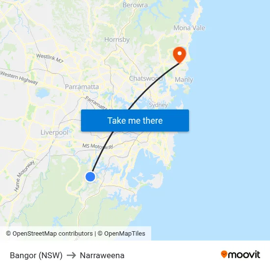 Bangor (NSW) to Narraweena map