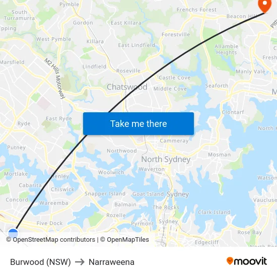 Burwood (NSW) to Narraweena map