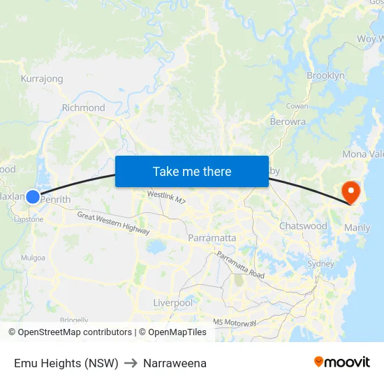 Emu Heights (NSW) to Narraweena map