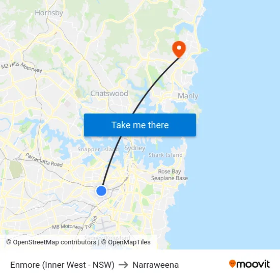 Enmore (Inner West - NSW) to Narraweena map