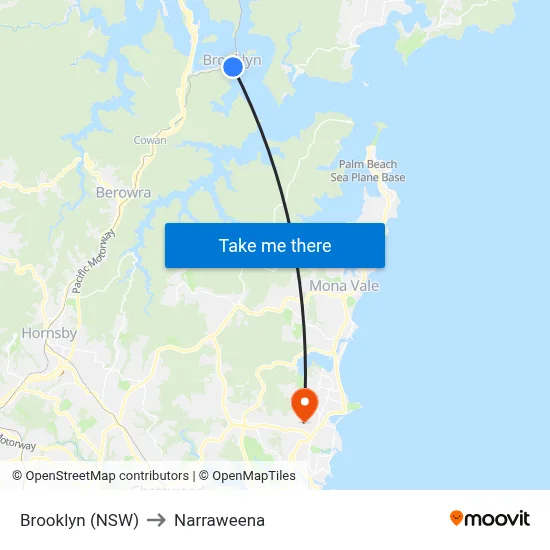 Brooklyn (NSW) to Narraweena map