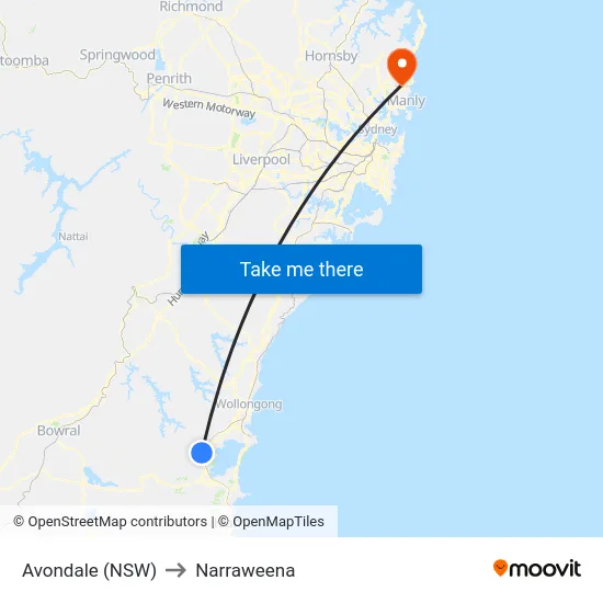 Avondale (NSW) to Narraweena map