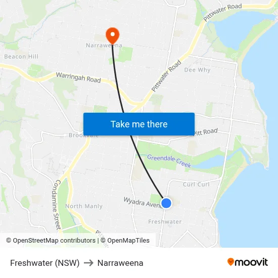 Freshwater (NSW) to Narraweena map
