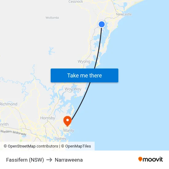 Fassifern (NSW) to Narraweena map