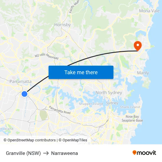 Granville (NSW) to Narraweena map