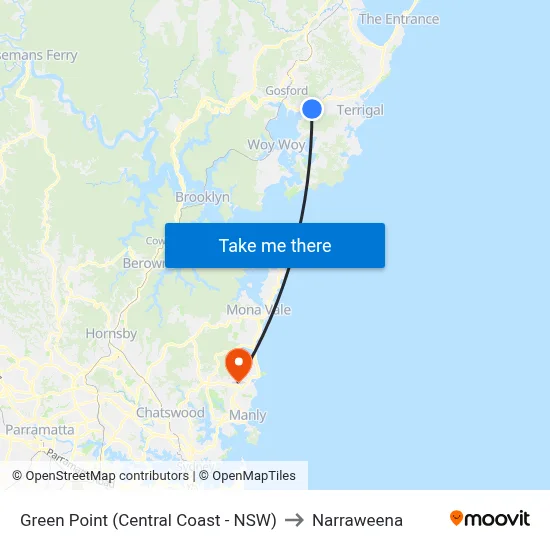 Green Point (Central Coast - NSW) to Narraweena map