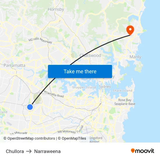 Chullora to Narraweena map