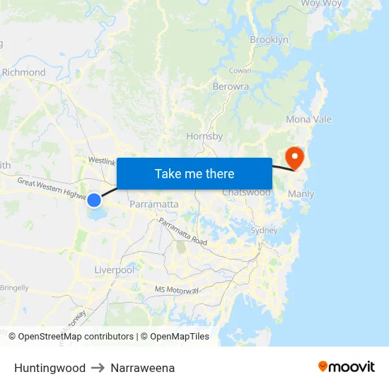Huntingwood to Narraweena map