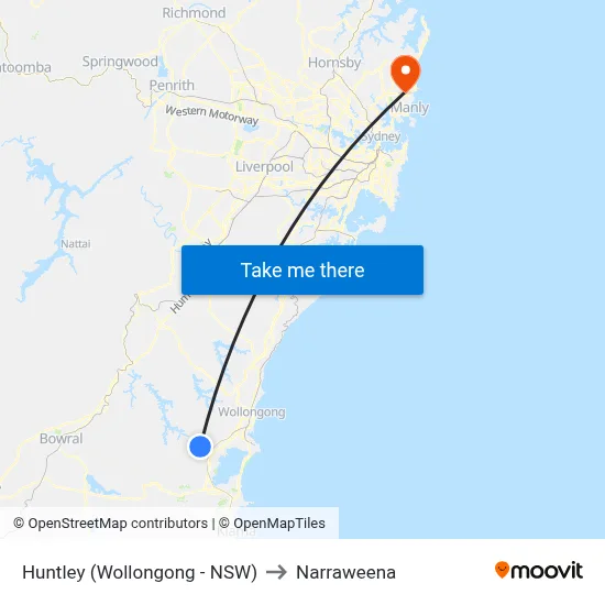 Huntley (Wollongong - NSW) to Narraweena map