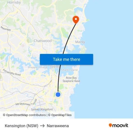 Kensington (NSW) to Narraweena map