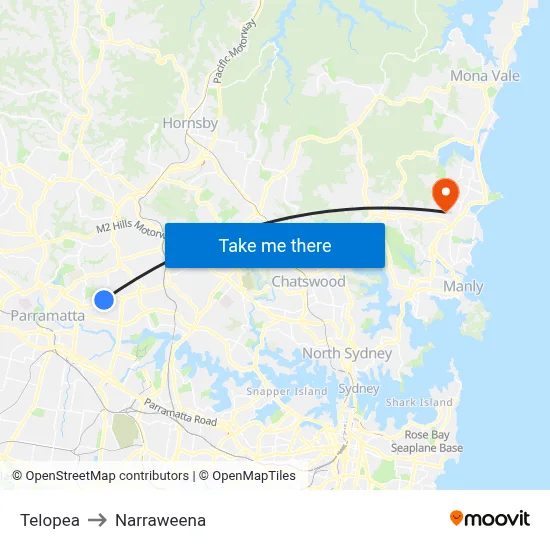 Telopea to Narraweena map