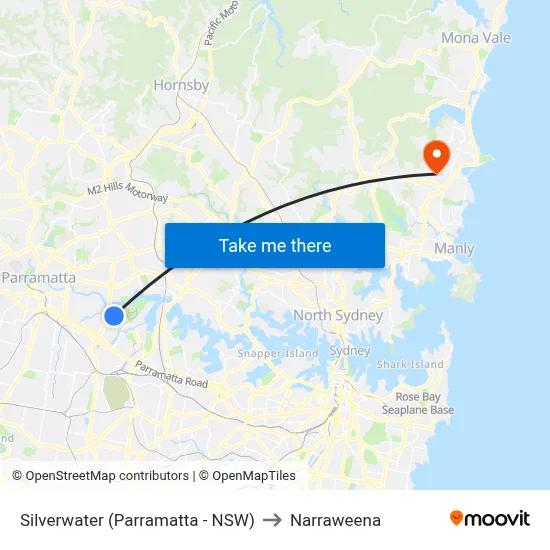 Silverwater (Parramatta - NSW) to Narraweena map