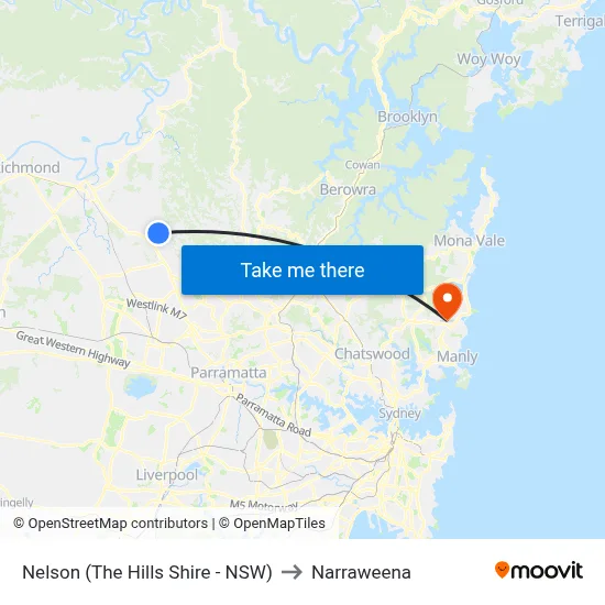 Nelson (The Hills Shire - NSW) to Narraweena map