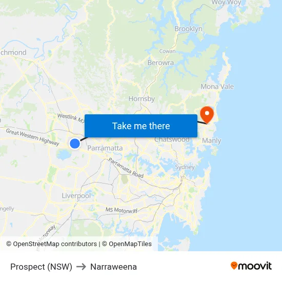 Prospect (NSW) to Narraweena map