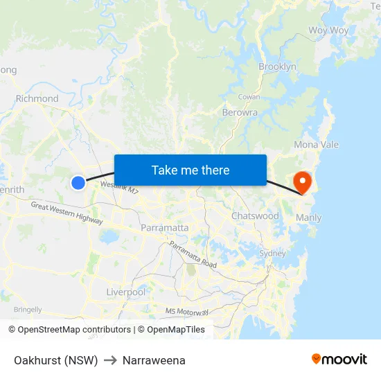 Oakhurst (NSW) to Narraweena map