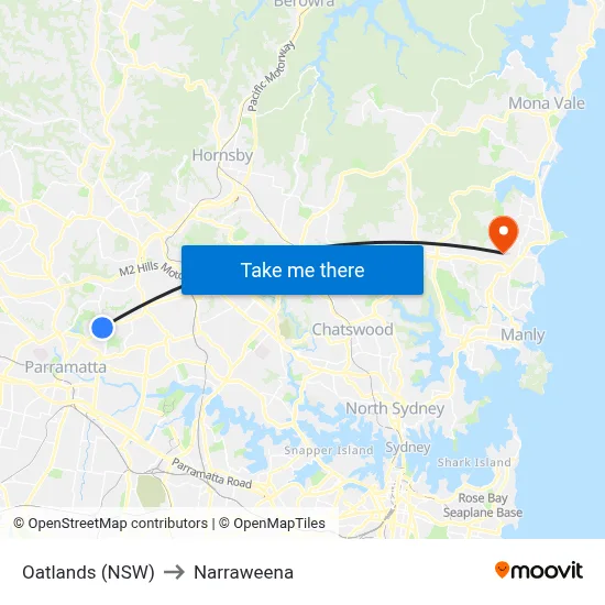 Oatlands (NSW) to Narraweena map