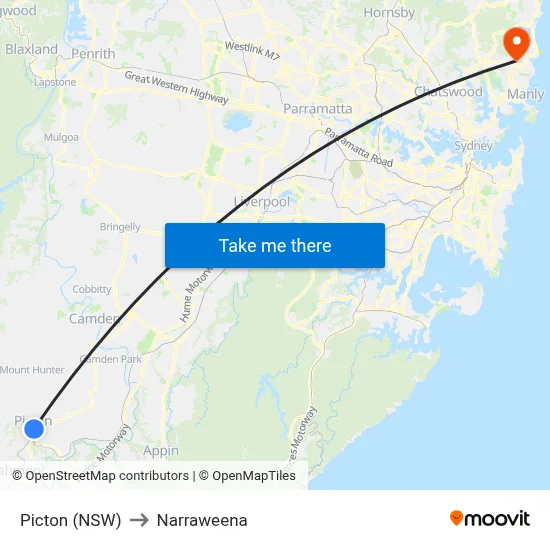 Picton (NSW) to Narraweena map