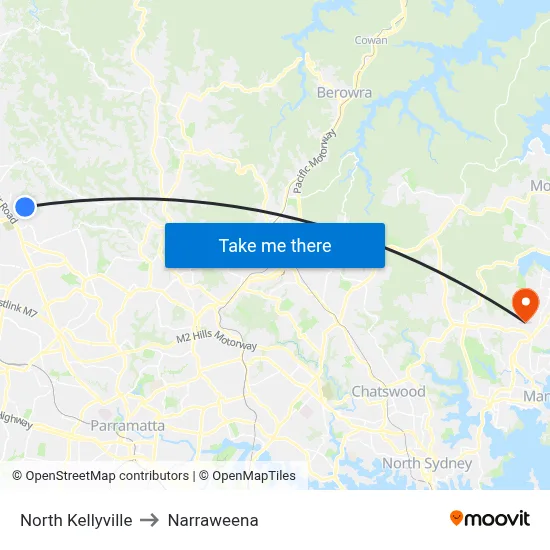 North Kellyville to Narraweena map